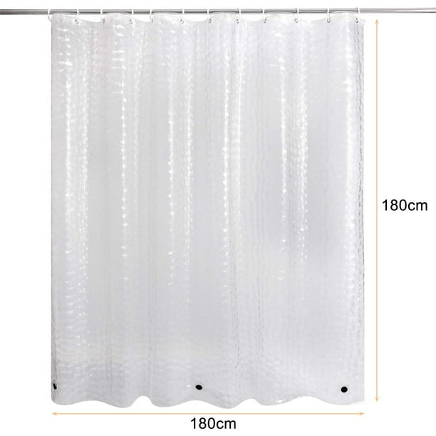 Cortina de ducha antimoho con imán de peso debajo, cortina antibacteriana  impermeable de EVA cúbica 3D transparente para ducha y bañera Xemadio  MZQ-0804-2