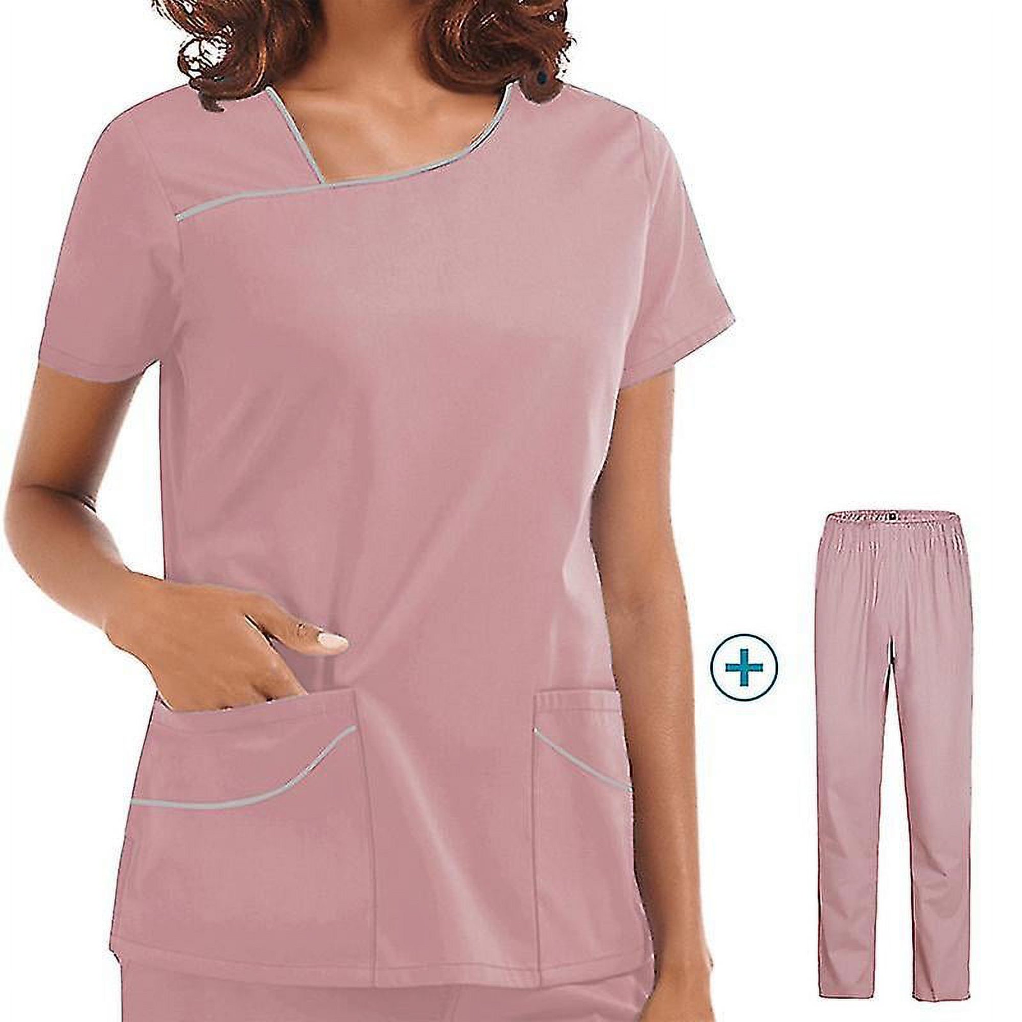 XL Doctor enfermera uniformes mujeres hospital ropa de trabajo blusa manga  corta tops pantalones conjunto