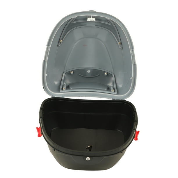 Caja Para 2 Cascos Trasera Baul Moto Luz Led 43l Roda Negra