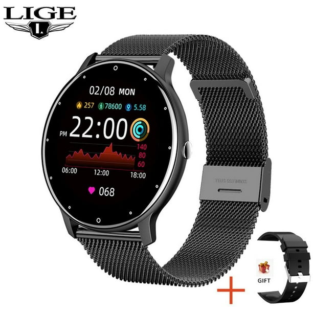 Comprar Reloj inteligente LIGE a la moda para mujer, con Bluetooth, control  de la salud, pulsera inteligente deportiva para hombre, reloj inteligente  para IOS y Android