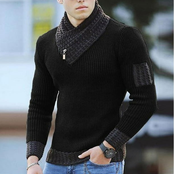 Comprar Suéter cálido de invierno para hombre, jersey grueso con cuello  redondo, Color sólido, ajustado, calidad, suéteres para hombre
