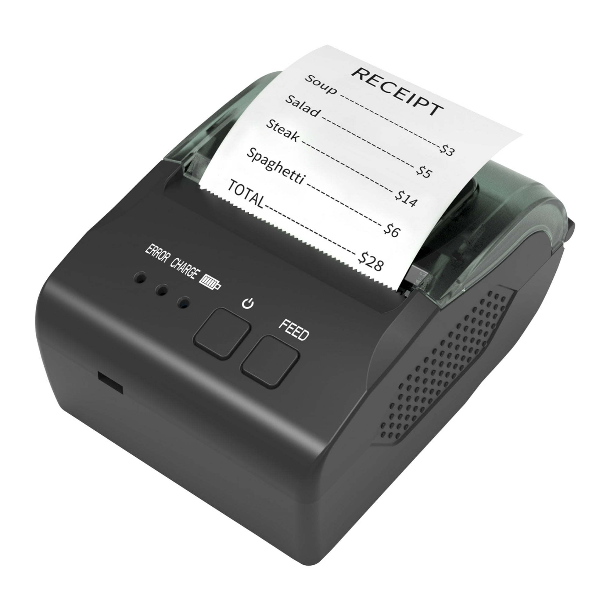  Mini impresora portátil, impresora térmica de bolsillo con 7  rollos de papel, impresora inteligente inalámbrica Bluetooth para fotos,  fotos, oficina, recibos, notas, código QR, impresión sin tinta con  aplicación iOS y