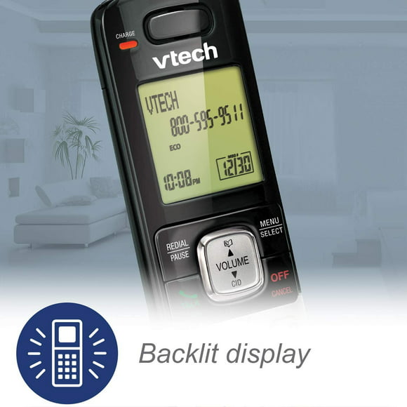 vtech cs67192 teléfono inalámbrico expandible de 2 auriculares con identificador de llama vtech vtech