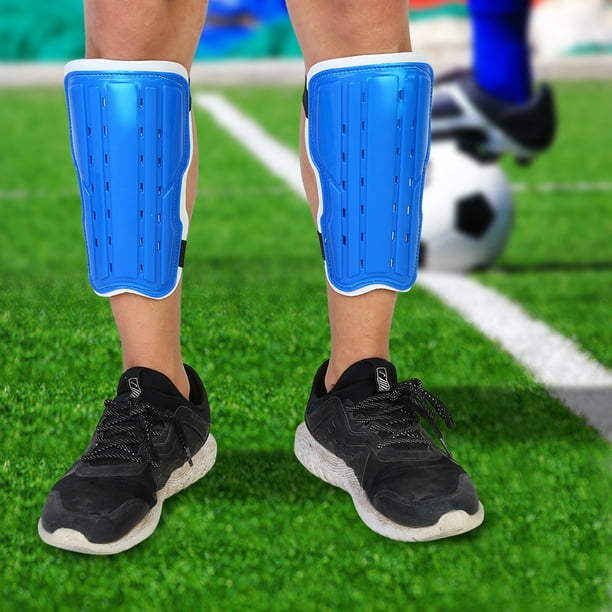 1 par de espinilleras de fútbol de fútbol transpirable para piernas  protectoras para adultos (negro)