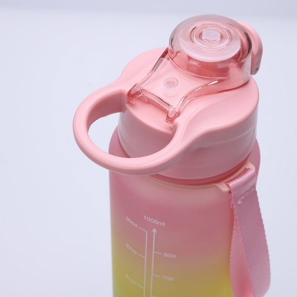 Botella de fitness de gimnasio de 1000 ml con botella de agua fría de paja  para la oficina de la escuela al aire libre JShteea El nuevo