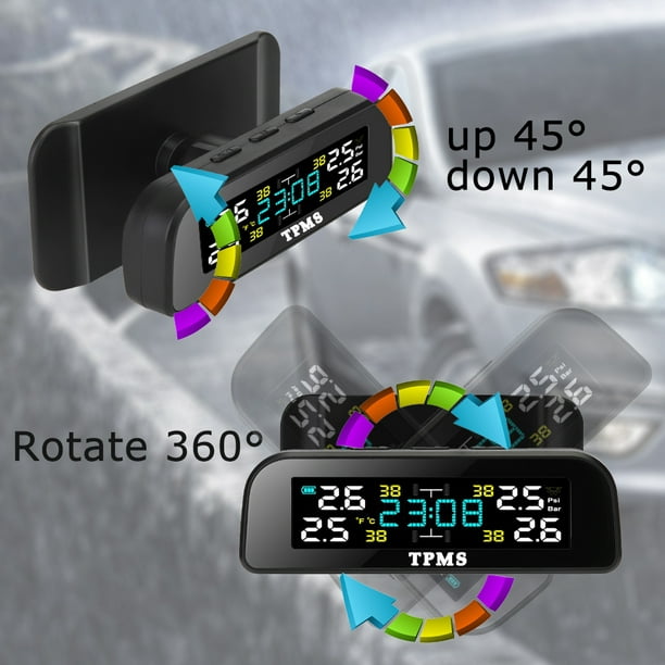 Sistema de monitor de presión de neumáticos solar Reloj despertador de  presión de neumátic Irfora Monitor de presión de neumáticos