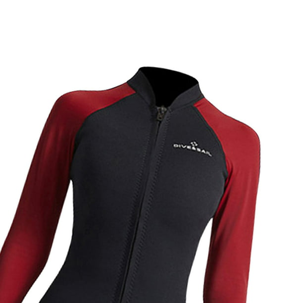 Chaqueta de neopreno para hombres y mujeres, 2 mm con cremallera frontal de  neopreno de manga larga para surf, natación, trajes de buceo (2XL, para  hombre-negro/rojo) : : Deportes y aire libre