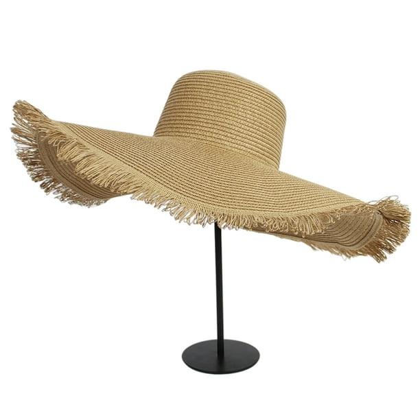  Sombrero de paja de ala ancha con doble tejido, ajuste  universal, estilo rancho, Straw : Ropa, Zapatos y Joyería