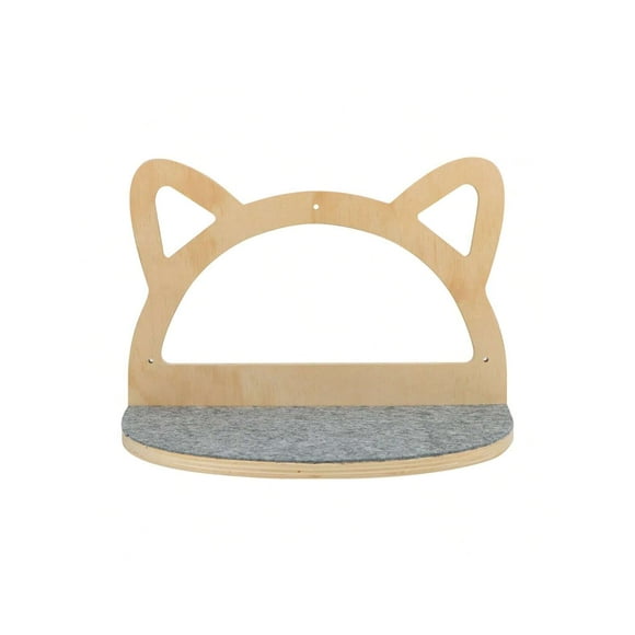 1pc wallmounted cat scratching post cat face design cat climbing frame with felts wooden cat furniture for playing climbing and resting easy to a