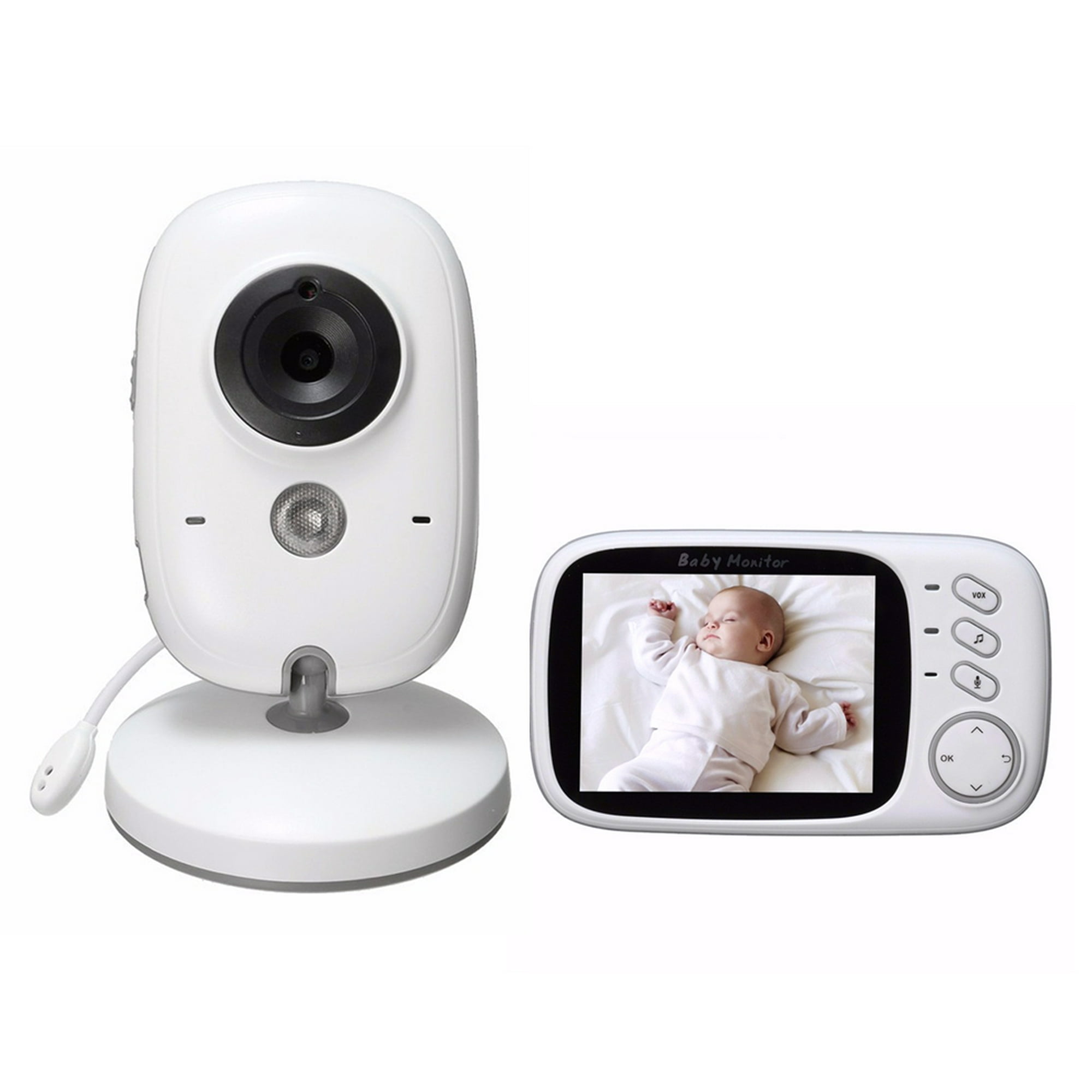 Cámara de vigilancia para bebés, monitor para bebés con cámara para monitor  para bebés con pantalla HD de 4,3 , sensor de temperatura, VOX, luz  nocturna, audio bidireccional, visión nocturn