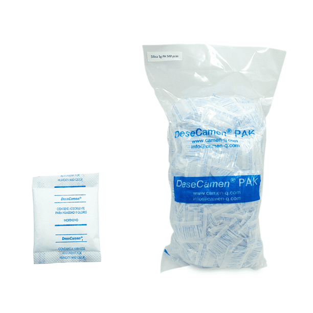 Gel de Sílice 5g 500pz Silica Gel Para Humedad DeseCamen SOBRES 5G