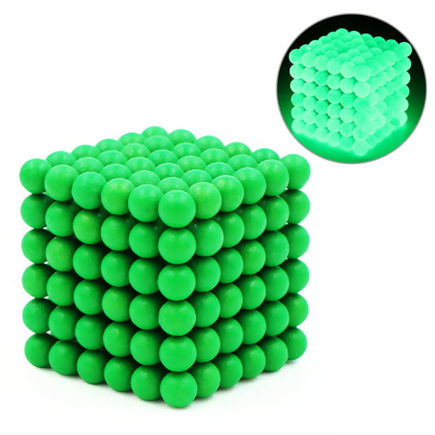 216 unids/set 3mm bolas magnéticas cubo esfera fluorescente cuentas bloques  juguetes de construcción