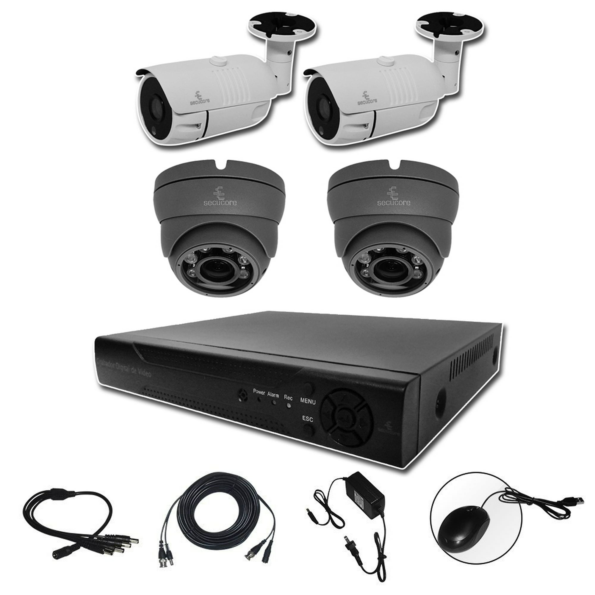 Kit Video Vigilância completo de 4 câmaras de 2.0 mpx, ideal até 50m2  Interior/Exterior - Annke