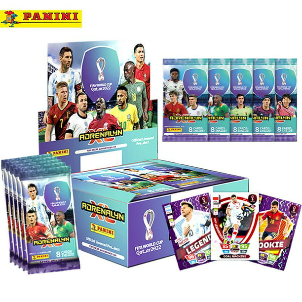 Caja de cartas de la estrella del fútbol Panini 2022 auténtica, tarjeta de  colección de la Copa Mundial de Catar, Ronaldo, Messi, juego de tarjetas  para fanáticos del fútbol Fivean unisex
