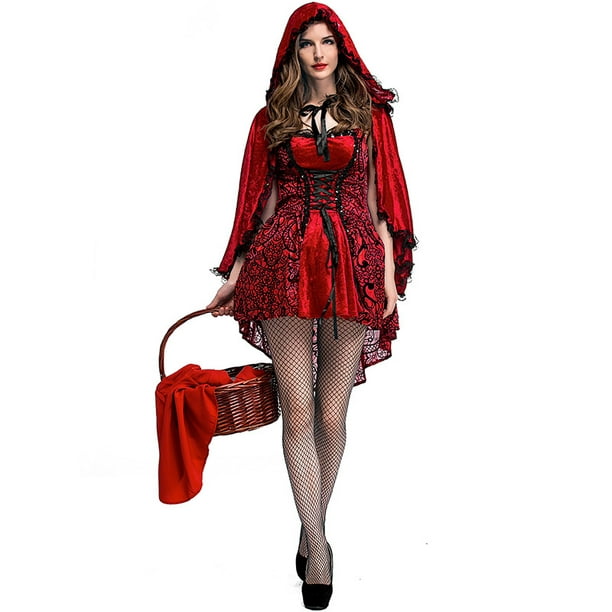 Disfraz rojo de gótica rojo - talla grande mujer