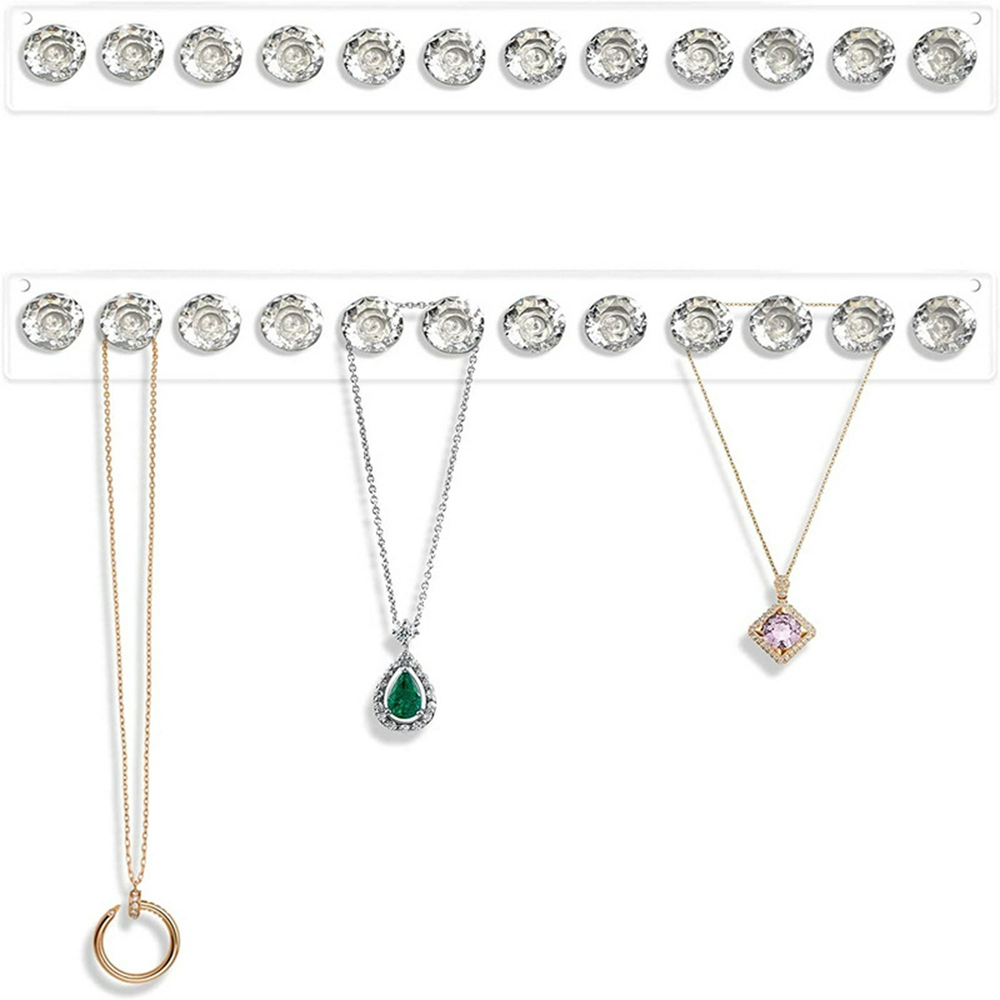 Organizador de joyas colgante con 24 ganchos para colgar en la pared, para  colgar en la puerta, armario, collar para pulsera, anillo y cadena, diseño