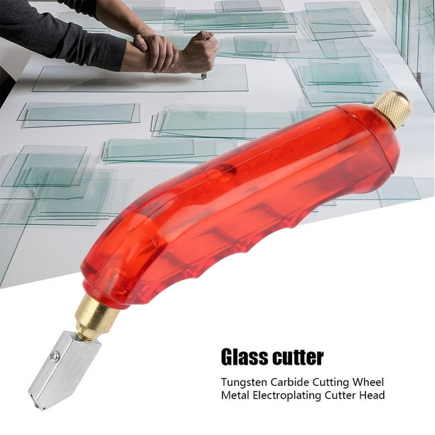 Kent - Cortador de vidrio con mango de plástico y rueda de carburo para  vidrio de 2 a 0.315 in de grosor