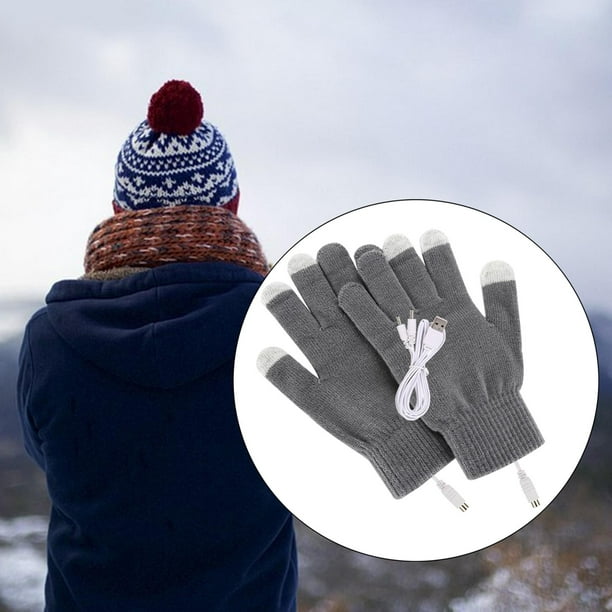 Guantes calefactables eléctricos USB, guantes térmicos, guantes de invierno  cálidos para tejer vable Sunnimix guantes calefactables