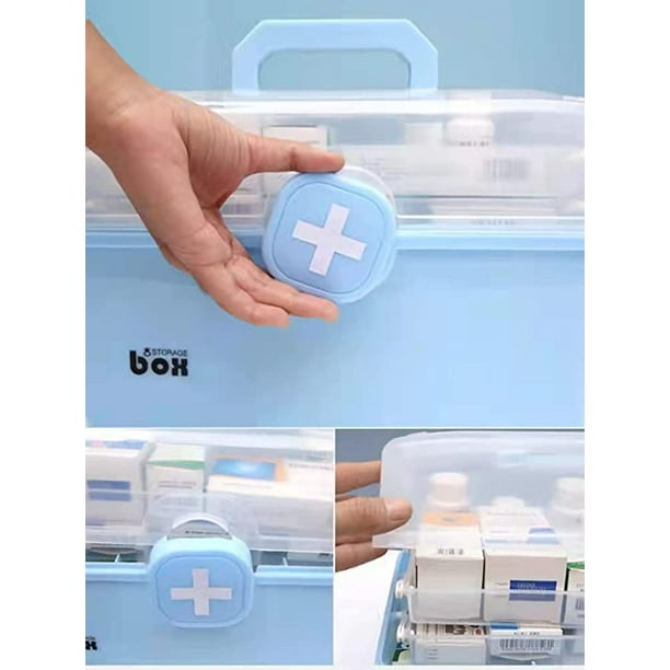 Caja de medicamentos para el hogar de 1 pieza, varias capas, gran  capacidad, medicina portátil de emergencia médica, caja de medicamentos  pequeña