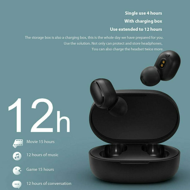 Audífonos In-ear Inalámbricos Xiaomi Redmi Airdots 2 Negro 12hrs de  duración de la batería Bt5.0 dos modos connección automática con 3 tallas  de goma sustituidas TWS Xiaomi TWSEJ061LS