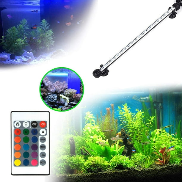 Luz de burbujas de aire para acuario, luz LED RGB para tanque de peces con  16 colores, 4 modos, lámpara LED sumergible IP68 con control remoto para