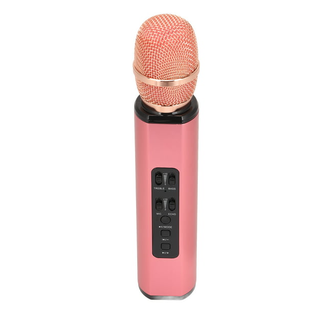 Micrófono inalámbrico Bluetooth K6, micrófono portátil de mano, máquina de  altavoz para PC, teléfonos inteligentes, color rosa
