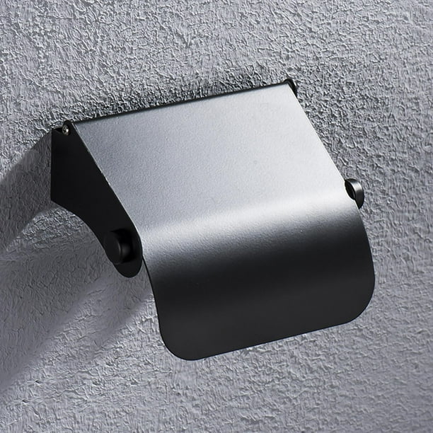 Soporte para papel higiénico negro, soporte de pared, soporte de papel  higiénico de madera para baño, baño, portarrollos verticales, negro mate
