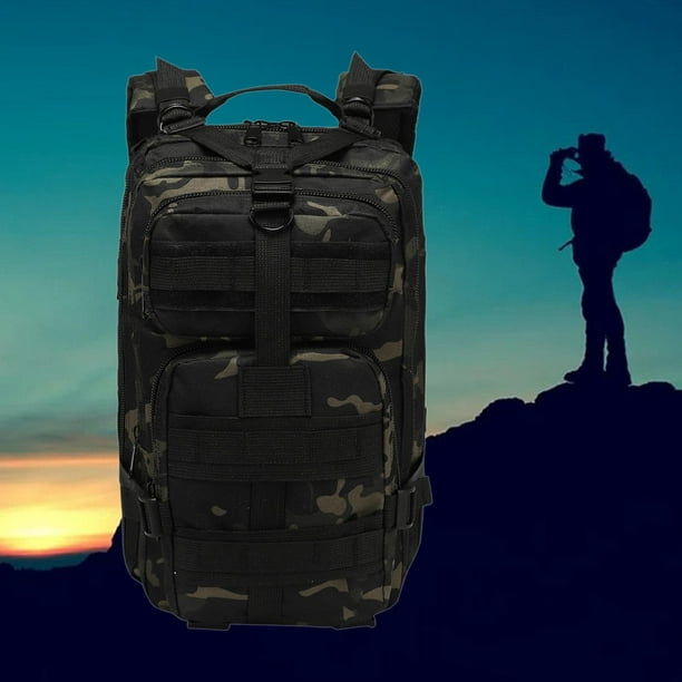 Portable Hiking Daypack Adventure Travel Survival 30L Pack rge Rucksack for  Travel Hunting CP negro Baoblaze Mochila de senderismo de caza