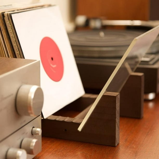 Now Playing Soporte para discos de vinilo | Soporte para discos de vinilo |  Soportes de almacenamiento de discos de madera para álbumes | Estante de