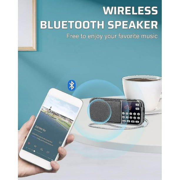 Radio pequeña con Bluetooth, Radio portátil con altavoces de graves  pesados, Radio Digital con batería recargable, linterna Led Hy YONGSHENG  1327533540797