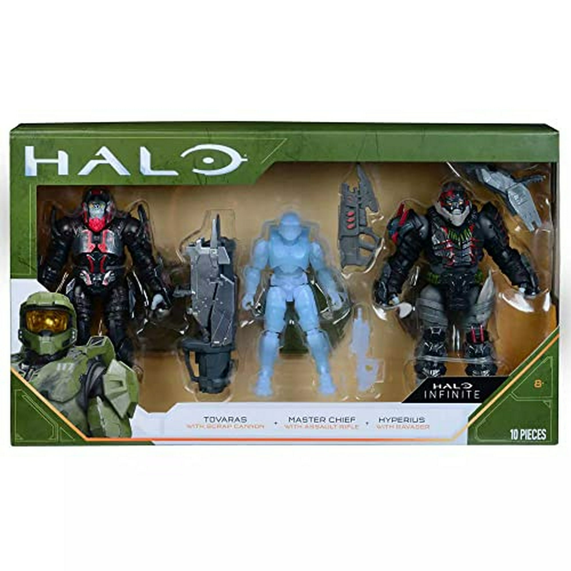 HALO Paquete de 3 figuras de héroes y villanos de 4 pulgadas