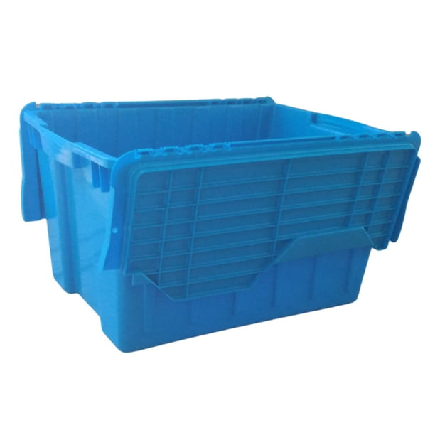 4 Cajas de Plastico 6.5 litros Transparente Tapa Azul Peyo Zeus