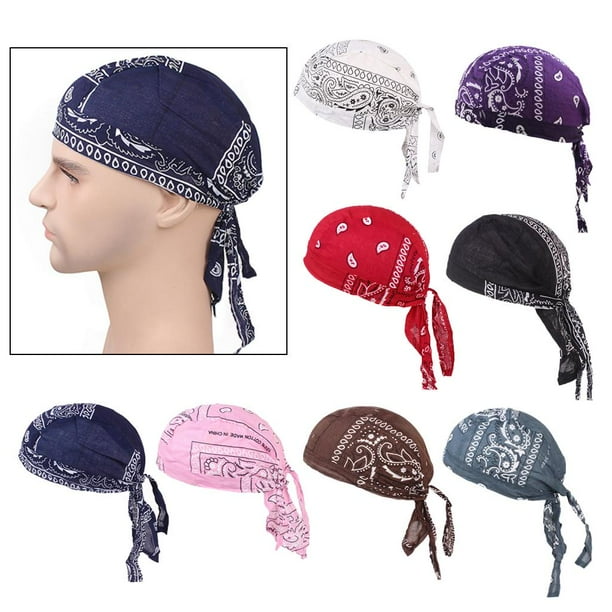 Esquirla 4 Peças Masculino Turbante Quimio Boné Durag Gorro para