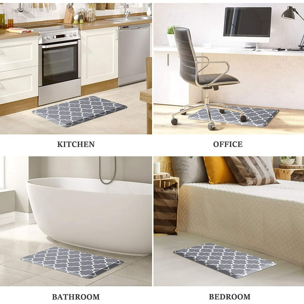KitchenClouds - Tapete de cocina, acolchado, antifatiga, 17.3 x 28  pulgadas, impermeable, antideslizante, tapetes de piso cómodos para cocina