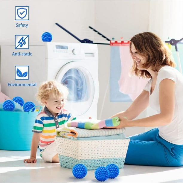 EX Bolas para lavadora, bolas para secadora, reutilizables, para limpieza  de ropa, azul, paquete de 6 Electrónica