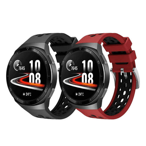 2 correas Songsier compatibles con Huawei Watch GT2e, correa de repuesto  deportiva de silicona suave impermeable solo para Huawei Watch GT2e Rojo  Verde