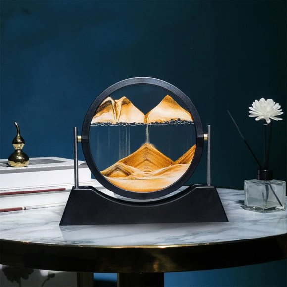 creative moving sand art rotatable flowing sand painting round glass 3d sandscape quicksand hourglass office home decor gifts my lux decor round