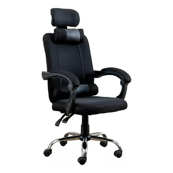 silla para escritorio ejecutiva wynn con respaldo ergonómico para oficina lumax color negro