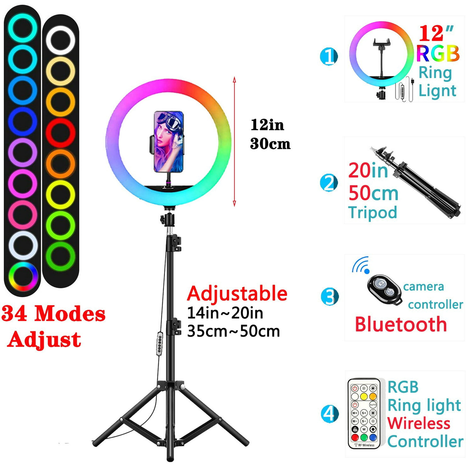 Comprar Soporte para trípode de 50cm y 110cm, trípode para estudio  fotográfico, cámaras para teléfonos móviles, anillo de fotografía, soporte de  luz