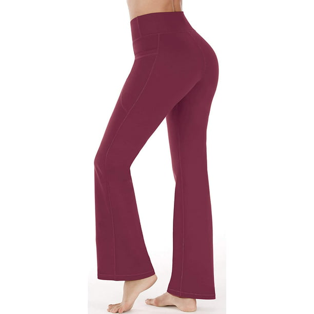 Pantalones de yoga capri con bolsillos para mujer, pantalones de  entrenamiento de cintura alta con bolsillos laterales, elastano, poliéster