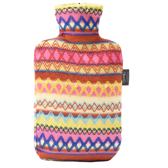 botella de agua caliente fashy con tapa en diseño perú 20 l marrón  rosa tunc sencillez