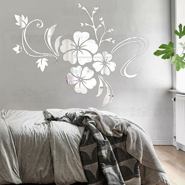 Decoración de pared 3D para el hogar, flor de hibisco de primavera, lámpara  de pared del