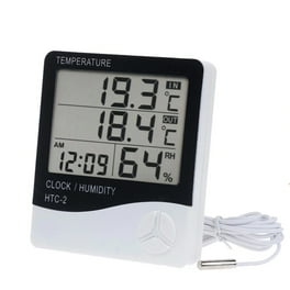 Higrometro Digital Termometro Medidor Humedad Reloj Alarma