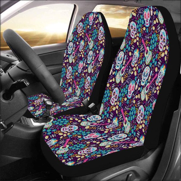 Fundas para asientos de coche Skull juego de 2 / Fundas para