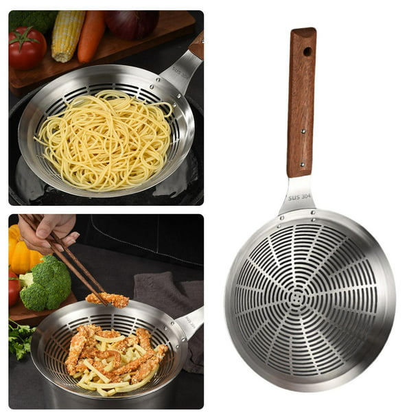 UPKOCH Colador de cocina para cocina, colador de fideos para pasta, cuchara  con mango largo, cesta de filtro de alimentos fritos para restaurante
