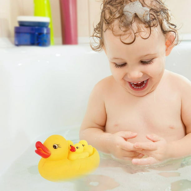 Juguete de baño de pato flotante con cuerda de tracción, patitos de goma  amarillos para niños, baño, baby shower, cumpleaños, actividad en la  piscina