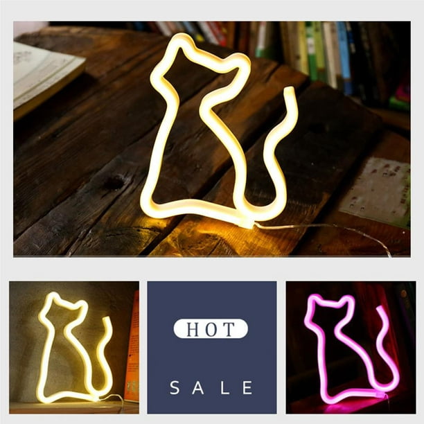 lampara led gato tipo neon