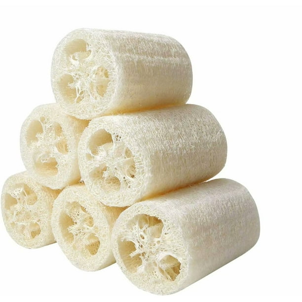 6 esponjas de baño, esponjas de lufa de baño, esponjas de lufa para ducha,  esponja de lufa, ducha, luofah, baño, esponja, esponja de baño, esponjas