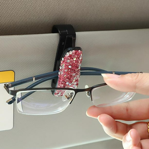 Porta Gafas De Sol Soporte Universal para gafas de coche, Clip para visera  de PU, Clip para gafas de sol para visera de coche Likrtyny Accesorios para  autos y motos