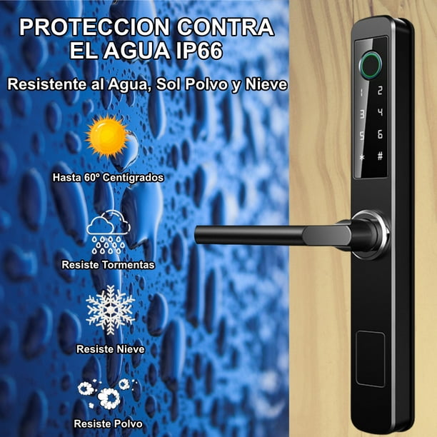 Cerradura inteligente electrónica para puerta exterior, dispositivo  resistente al agua, con huella dactilar, Bluetooth, APP, código RFID, sin  llave, deslizante de aluminio y vidrio - AliExpress